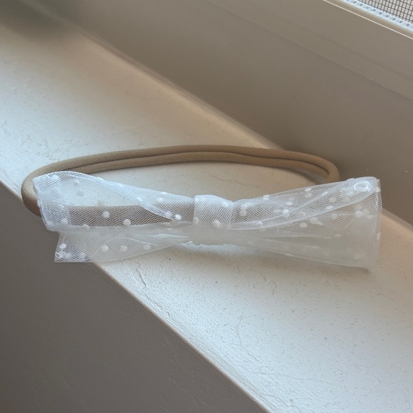 White Tulle Baby Dress with Headband - Picture 7 of 7